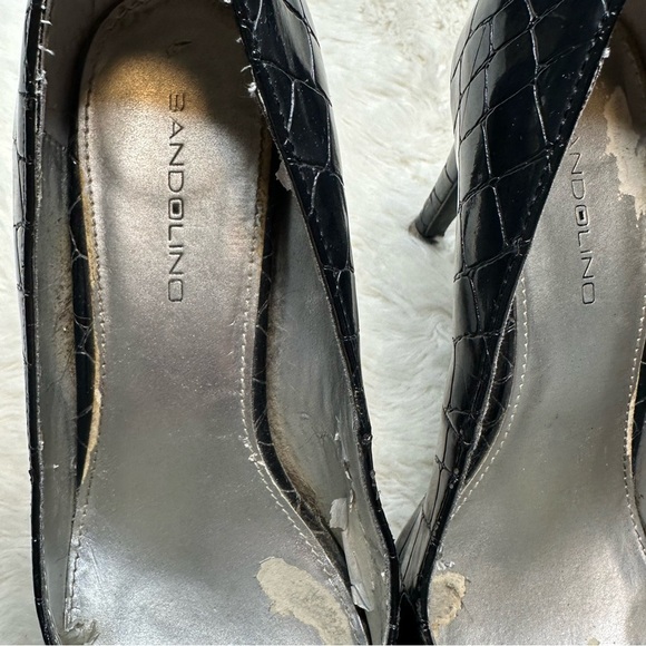 Bandolino Black Heels Pointed Toe Glossy Finish Black Size 9 - Picture 3 of 16